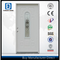 Center Arch Glass Inserted Prehung Steel Door